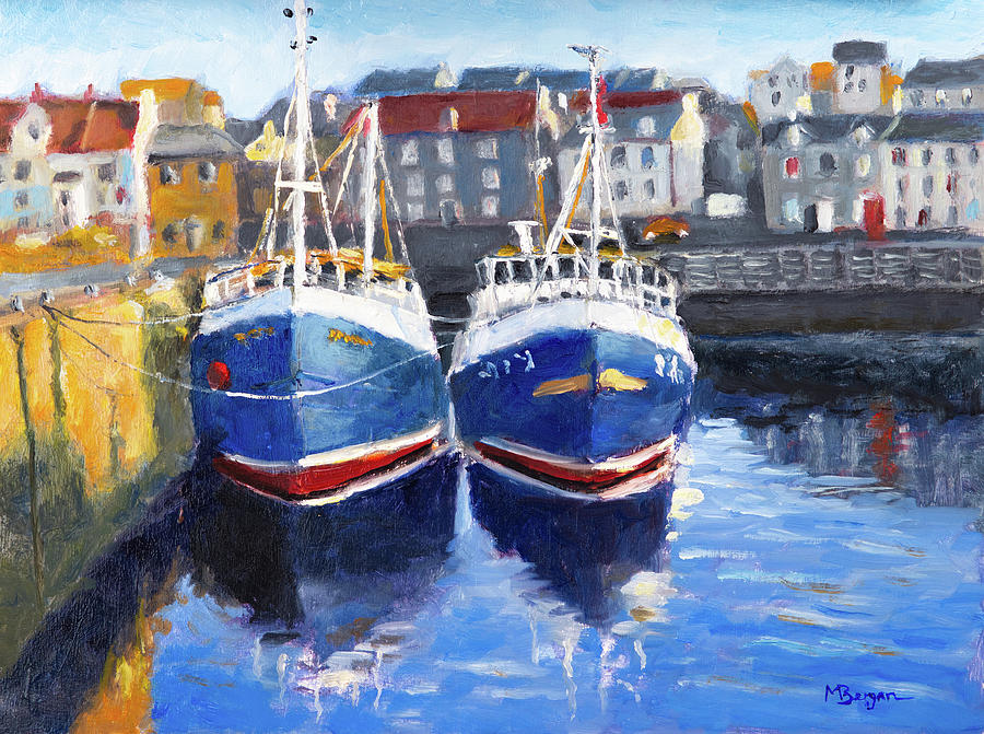 Sister Ships in Scotland Painting by Mike Bergen