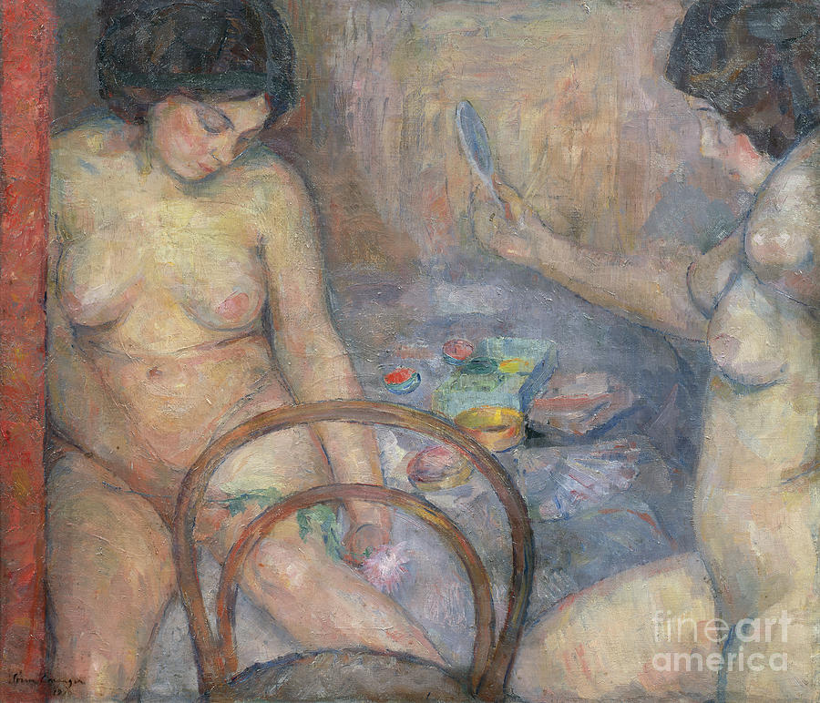 Sisters, 1919 Painting by O Vaering by Soeren Onsager