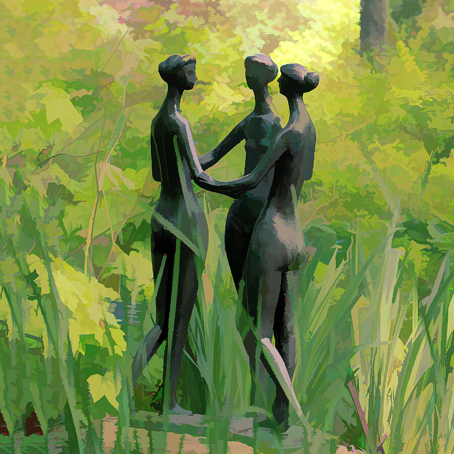 Sisters in the Garden Photograph by John Freidenberg