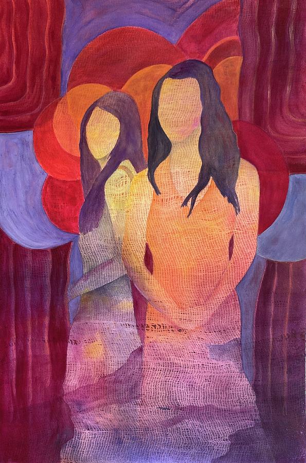 Sisters Painting by Nancy Jolley