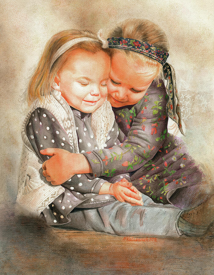 Sisters Painting by Natallia Valiukevich - Fine Art America