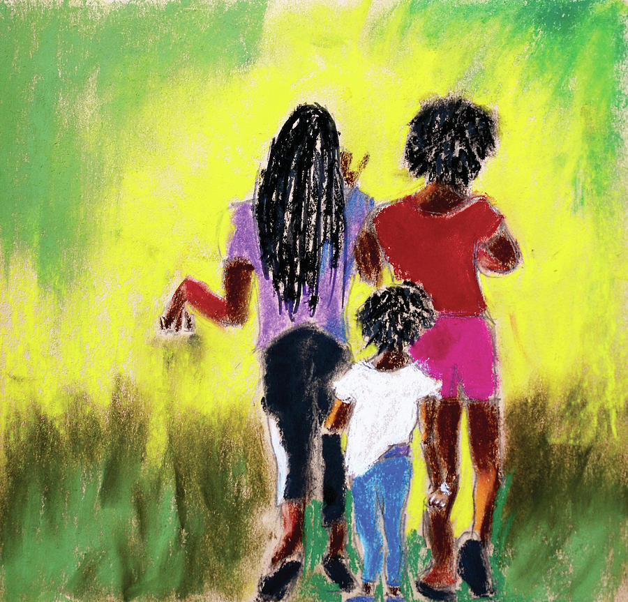 Sisters On A Mission 3 Pastel by Donna Crosby