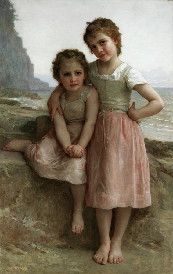 William Adolphe Bouguereau Painting - Sisters on the Shore by William-Adolphe Bouguereau