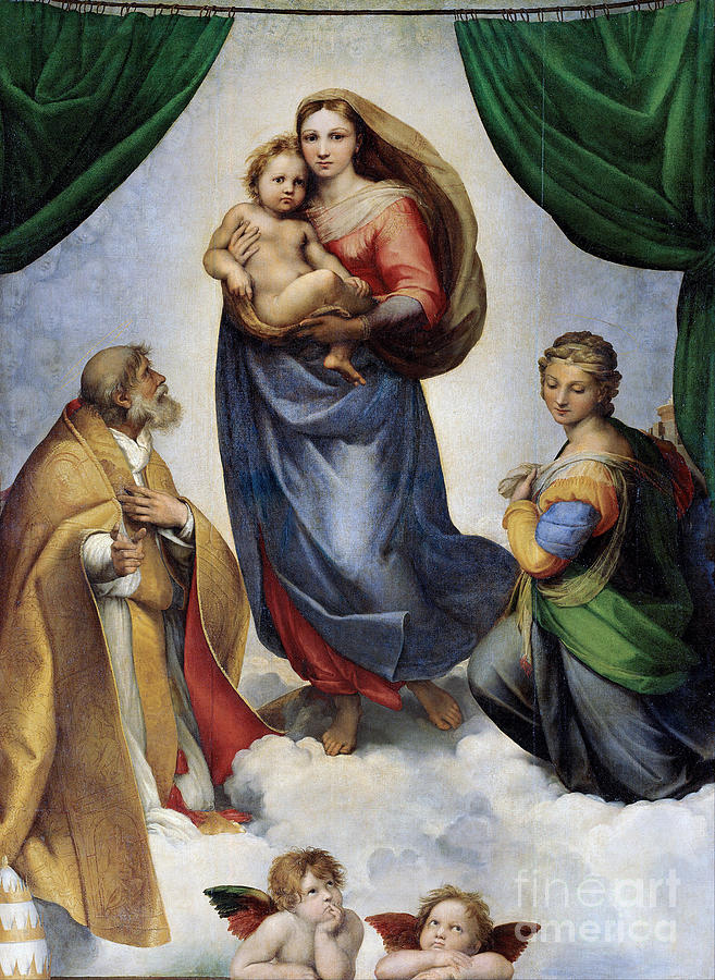 Sistine Madonna Painting by Raphael