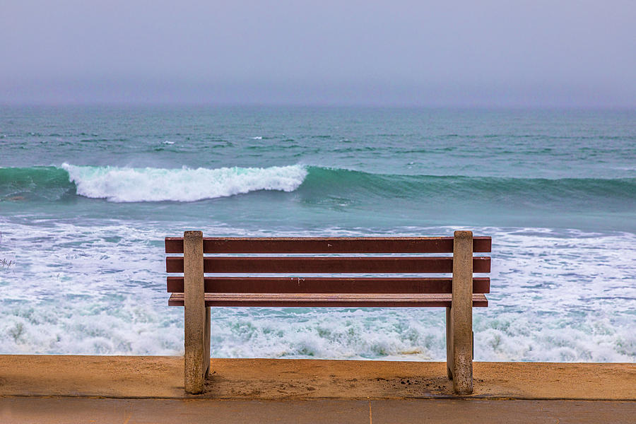 Sit on the Bench and Wave Photograph by Peter Tellone