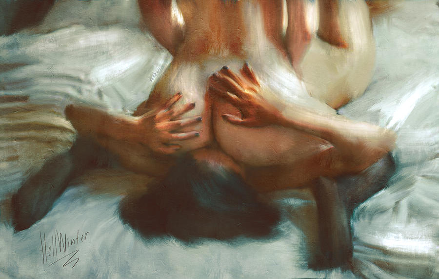 Erotic Nude Painting - Sit there by Hell Winter