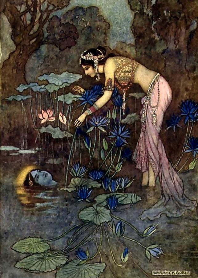 Sita Finds Rama Among the Lotus Digital Art by Patricia Keith