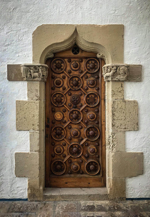 Sitges Carved Wooden Door Photograph by Christine Ley