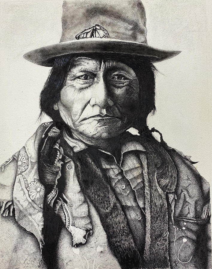 Sitting Bull Drawing by Darren Fuller Fine Art America