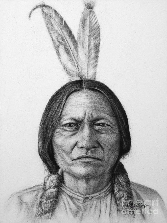 Sitting Bull Drawing by Kurt Holdorf