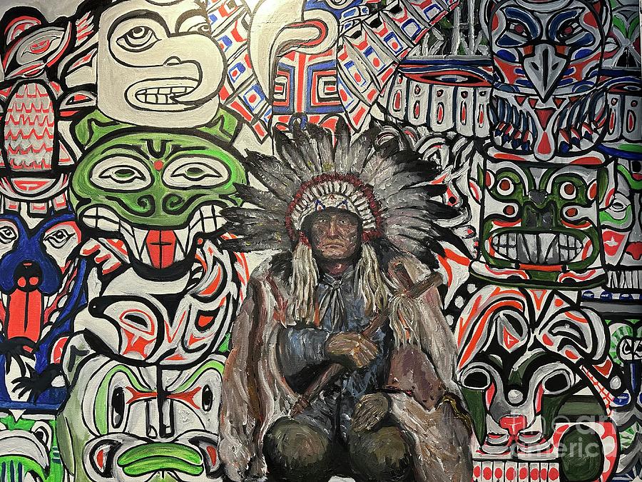 Sitting Bull Out West Mixed Media