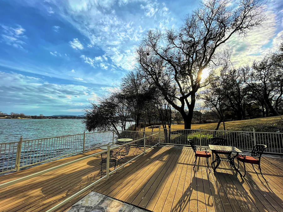Sitting Dock on Lake Granbury Photograph by Judy Vincent