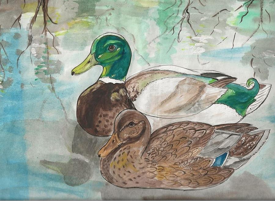 Wildlife Painting - Sitting Ducks by Judith Finch