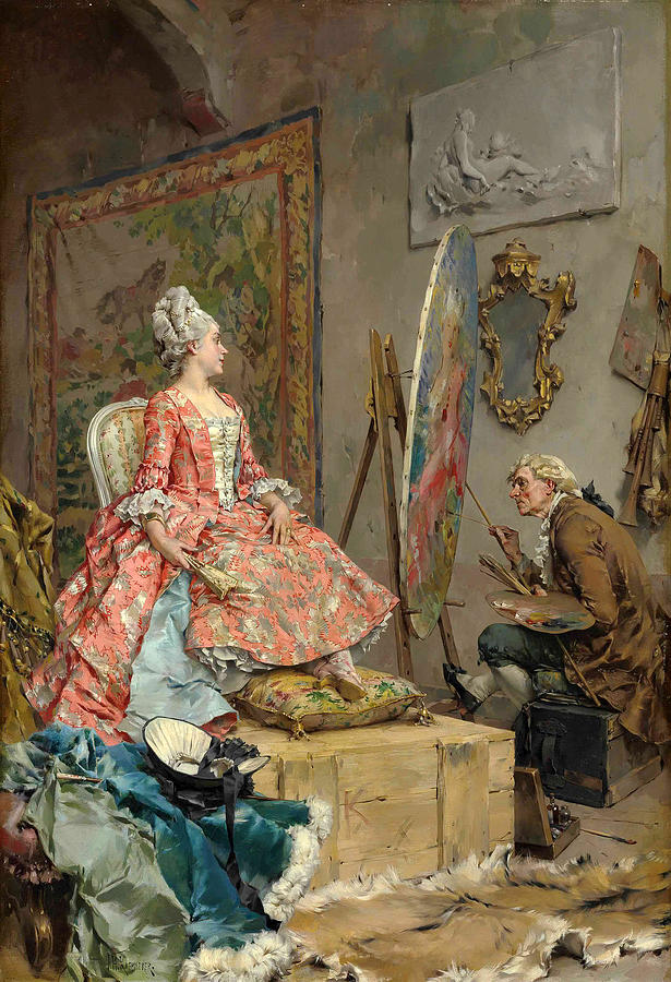 Sitting for her Portrait Painting by Frederik Hendrick Kaemmerer