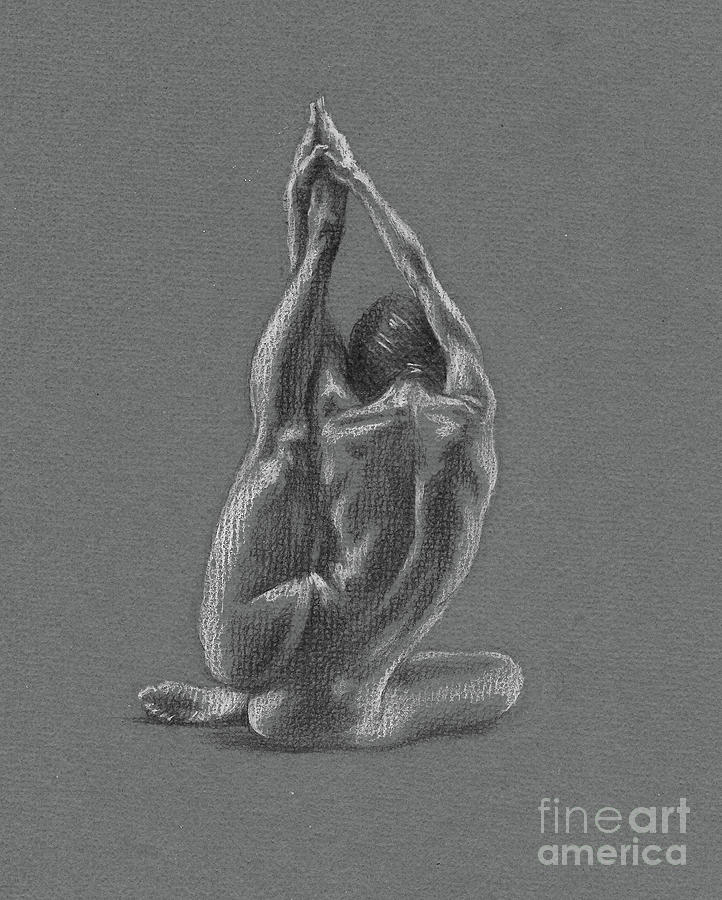 Sitting Nude Ballerina Drawing by Anatol Woolf