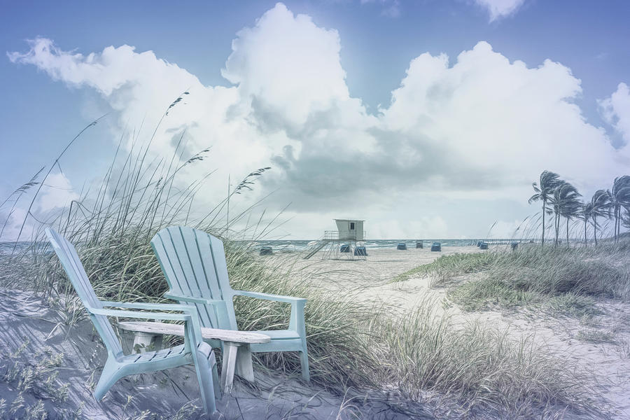 Sitting on the Beach Dunes in a Hint of Colors Photograph by Debra and Dave Vanderlaan