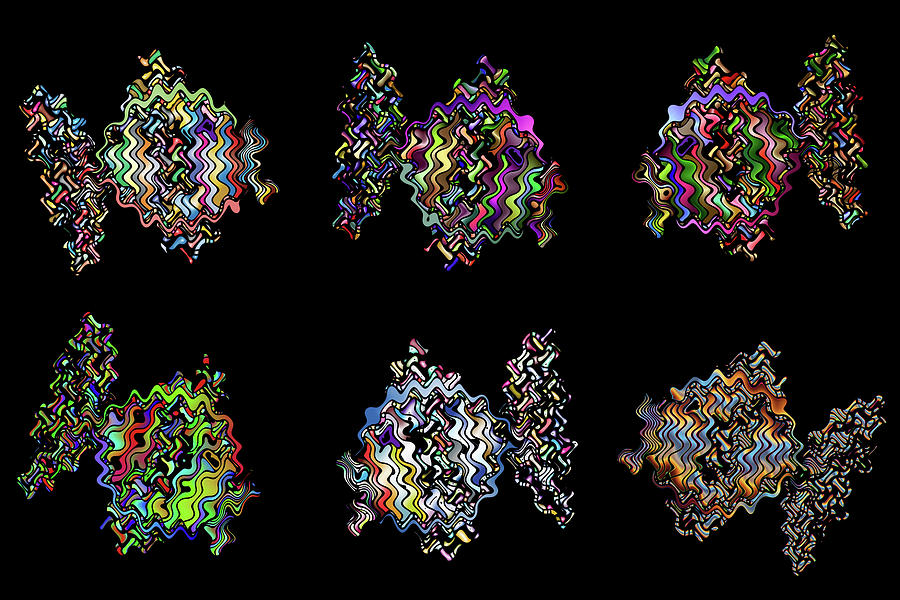Six Fish In Abstract Bay Digital Art by David Dehner