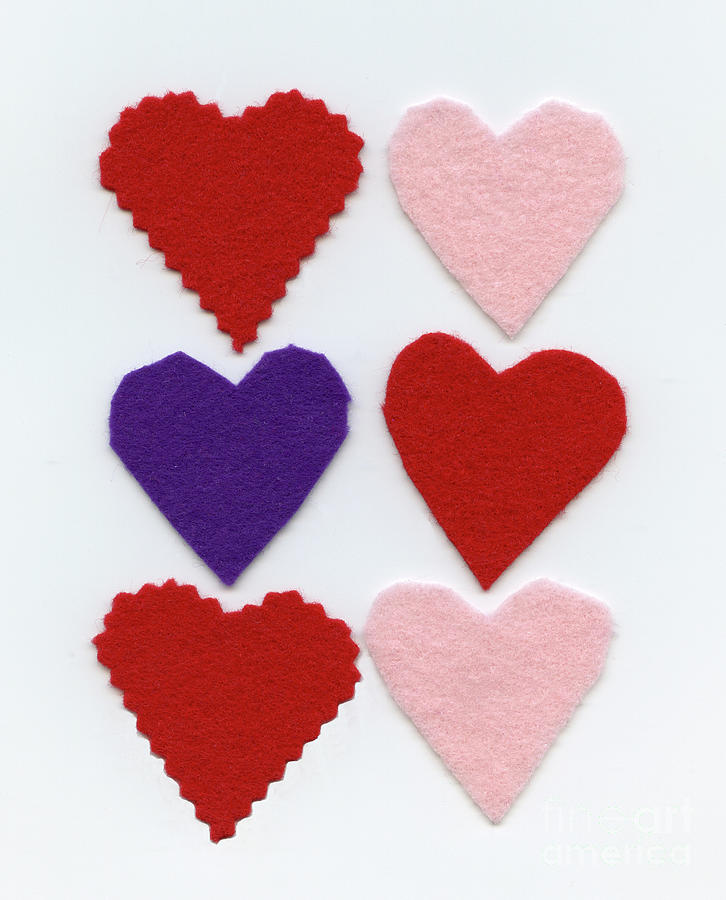 Heart Design Digital Art - Six Hearts by Norma Appleton