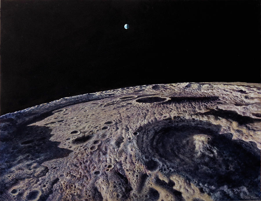 Six Miles Over Clavius Painting by Don Dixon