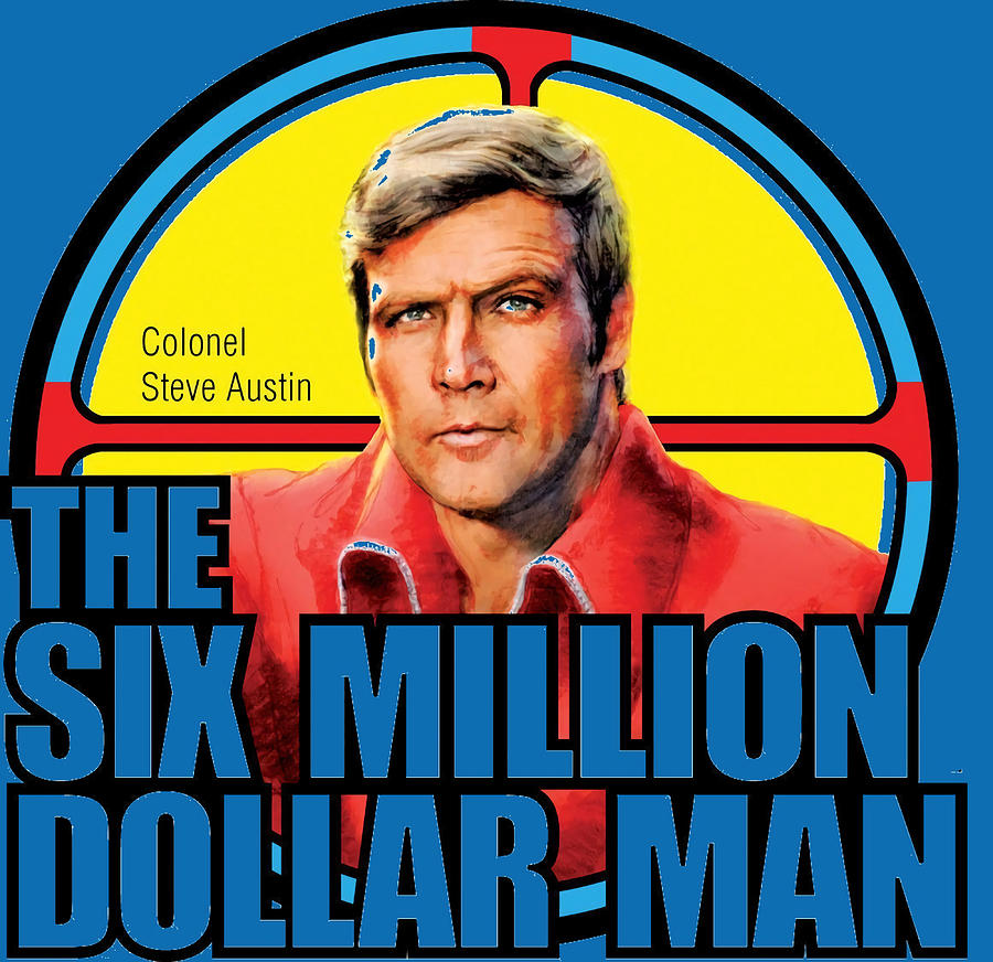 Six Million Dollar Man Poster red Painting by Summer Thompson | Fine ...