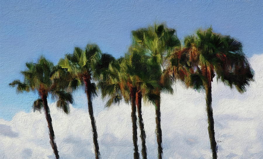Six Palms Digital Art by Russ Harris