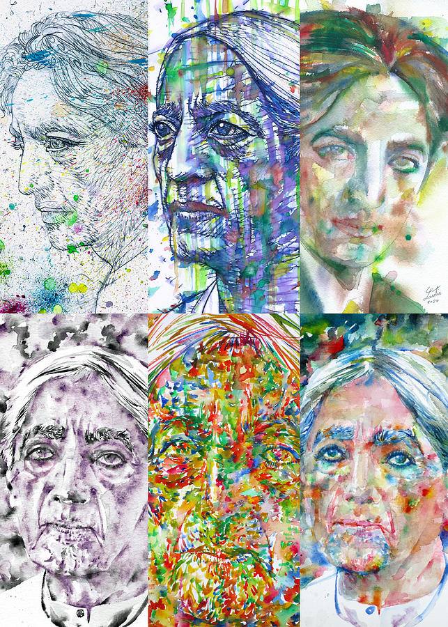 Six Times Jiddu Krishnamurti Painting by Fabrizio Cassetta - Pixels