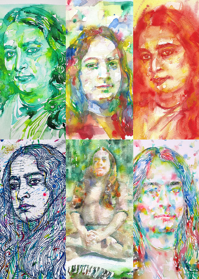 Six Times Paramahansa Yogananda Painting By Fabrizio Cassetta - Fine 