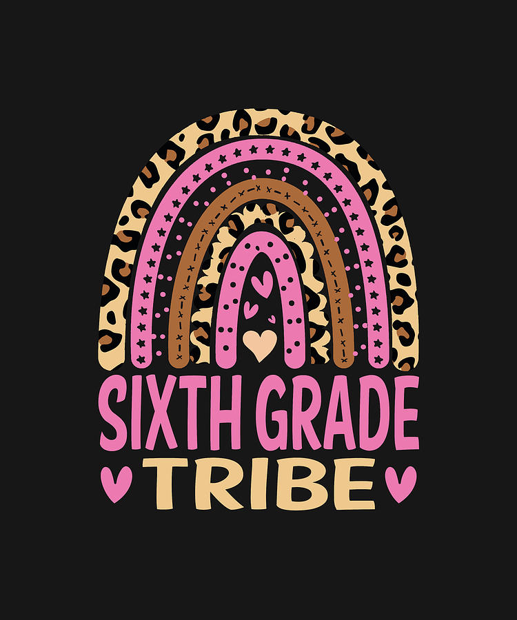 Sixth Grade Tribe Rainbow Leopard Back To School Drawing by ...