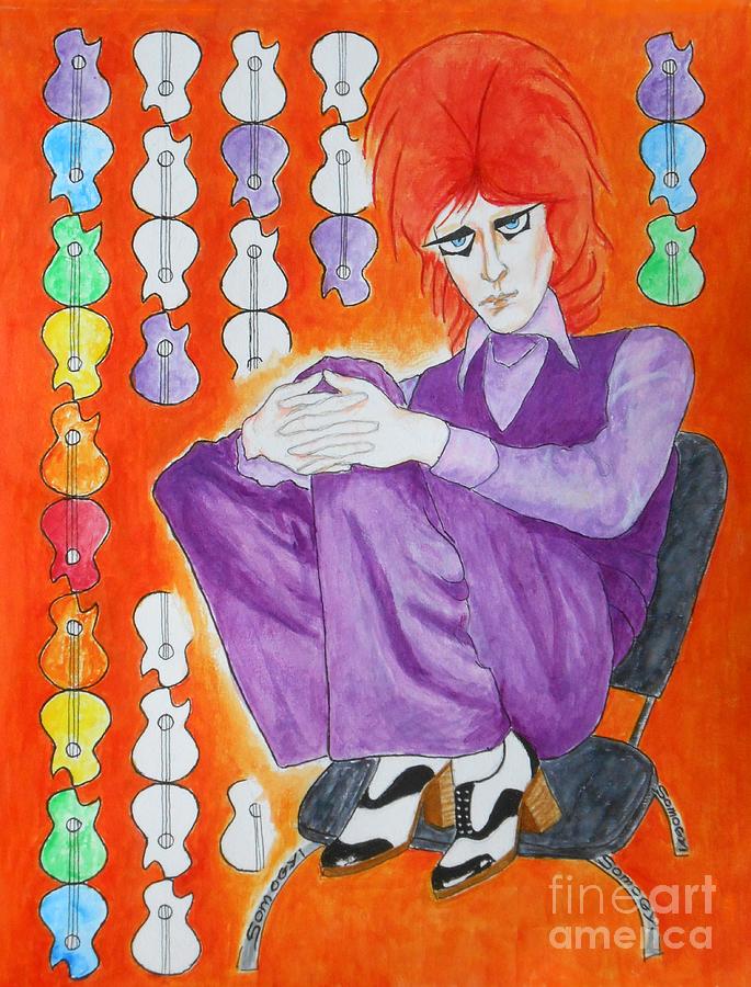 Sixties Redhead No. 3 -- David Bowie Painting by Jayne Somogy