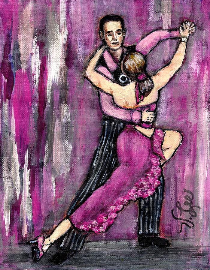 Sizzling Tango---Burning Up the Floor Painting by VLee Watson