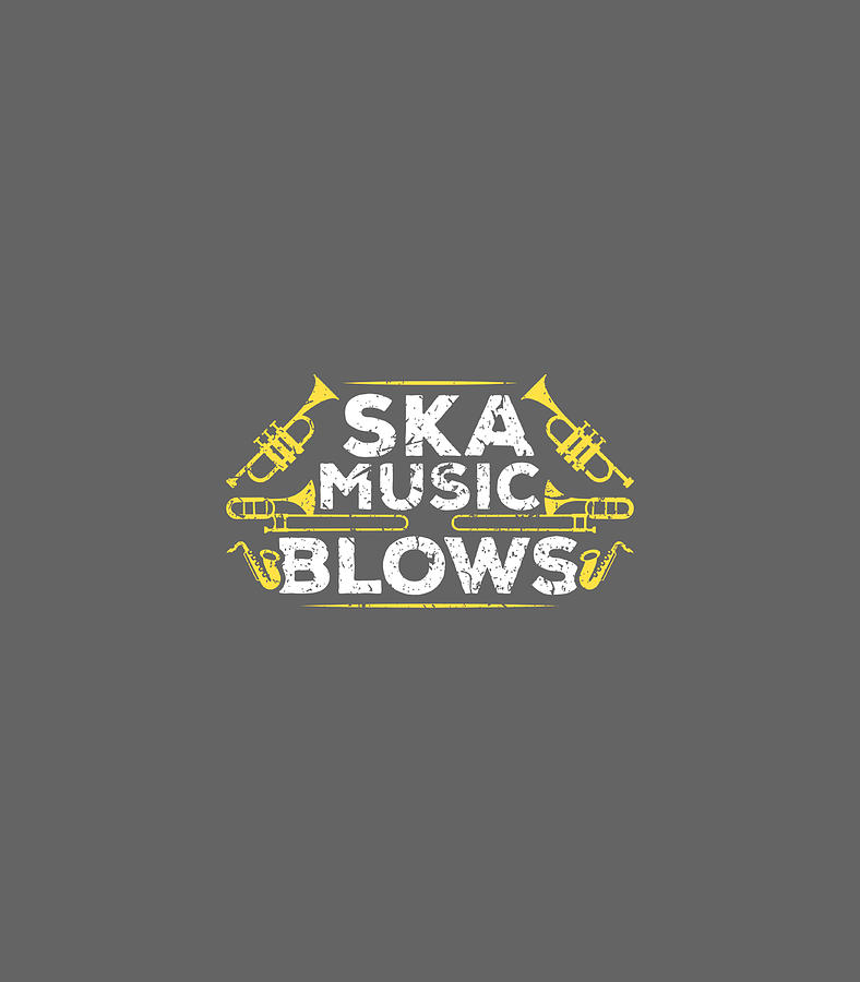 Ska Music Blows Cool Brass Trombone Trumpet Saxophone Horns Digital Art ...