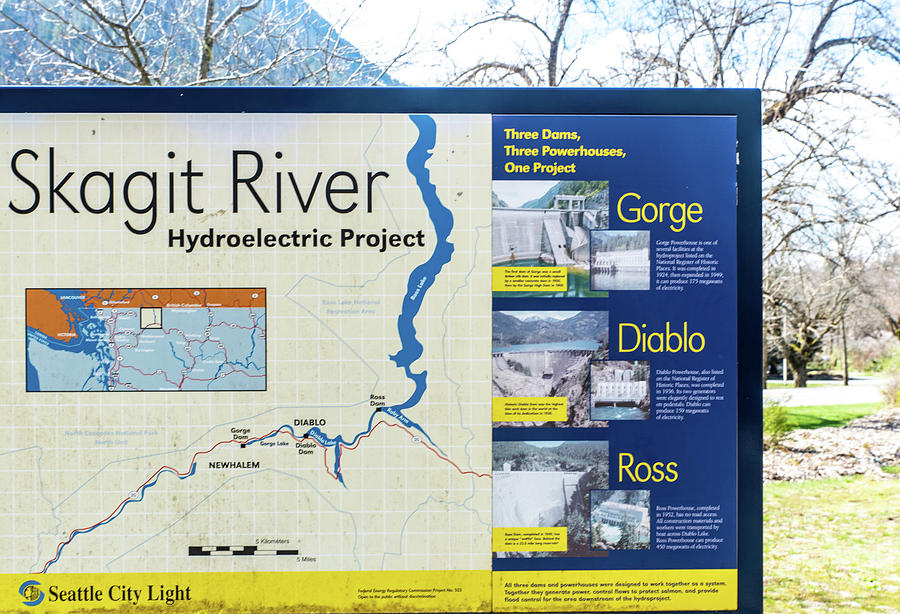 Skagit River Hydroelectric Project Info Sign Photograph by Tom Cochran