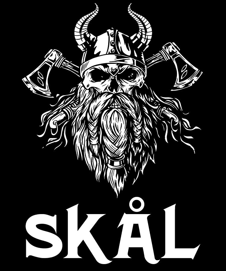 Skal Viking Drinking red green Painting by Chapman Holly | Fine Art America