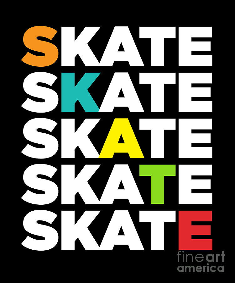 Skate Rollerblading Inline Skating Roller Skates Gift Digital Art by ...