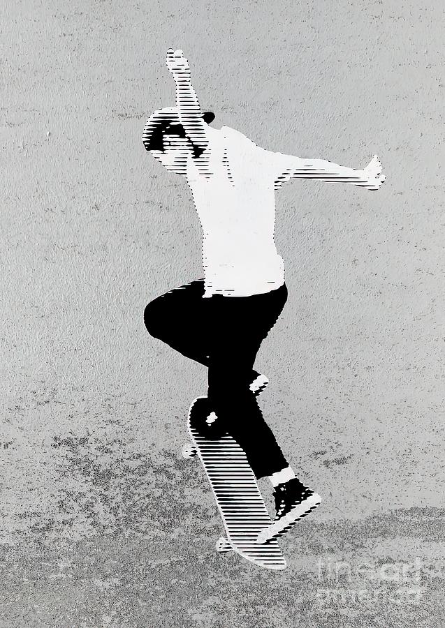 Skate Stencil Painting by Walsh Anderson - Fine Art America