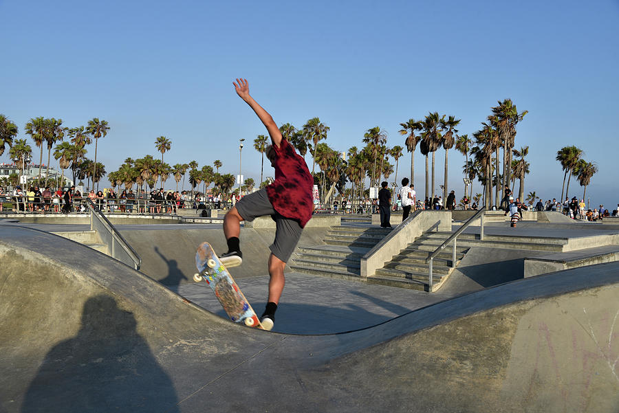 Skateboarder at Venice Beach Photograph by Mark Stout