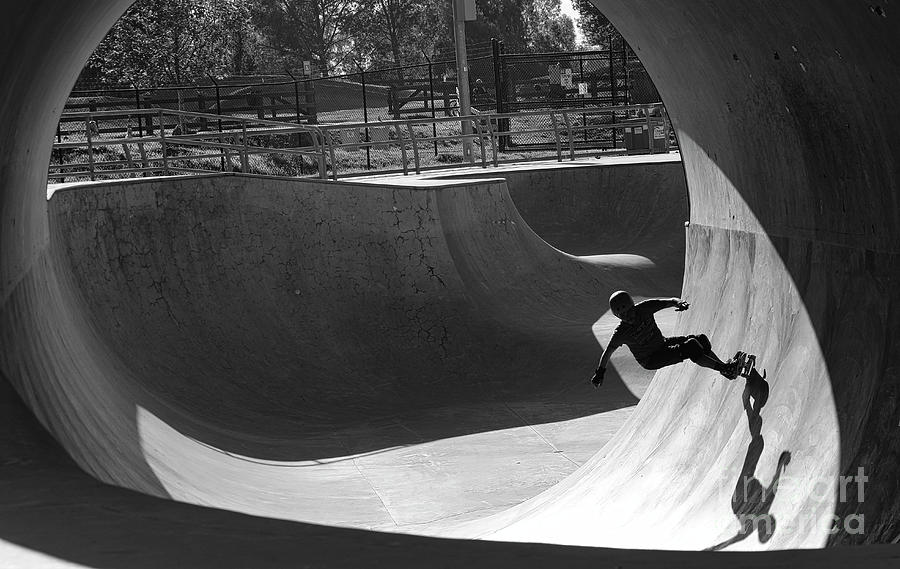 Skateboarding Cunningham Park  San Jose I  Photograph by Chuck Kuhn