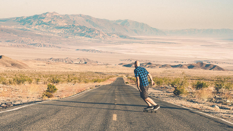 Skateboarding Death Valley Photograph by Ferrantraite