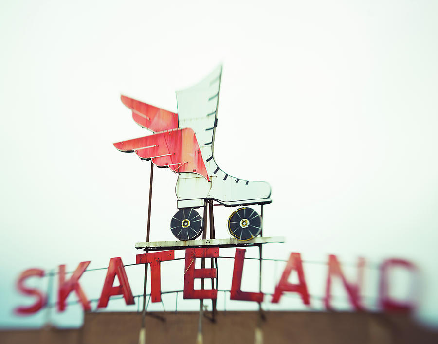 Skateland Roller Rink Sign Photograph by Sonja Quintero