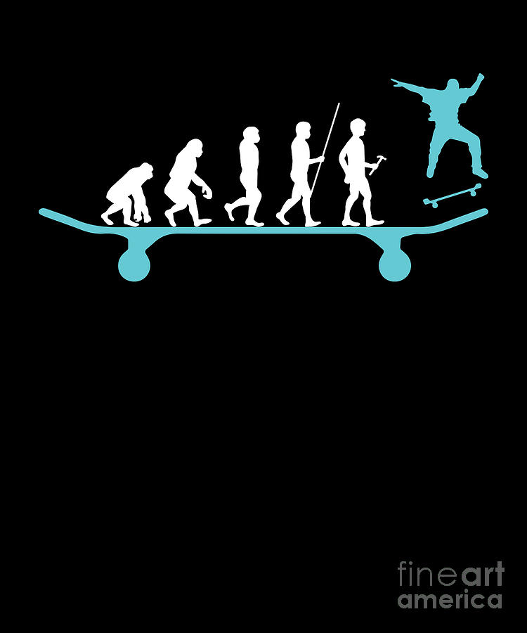 Skater Evolution Skateboard Skateboarding Gift by Thomas Larch