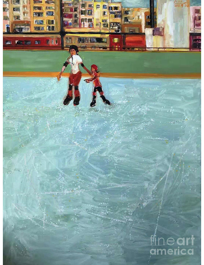 ice skating painting