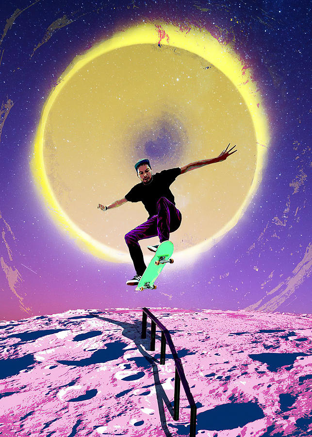 Skating Like Skating On The Moon Digital Art by Towery Hill - Fine Art ...