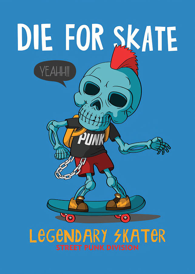 Skating Skater Punk Design Digital Art by Towery Hill - Fine Art America