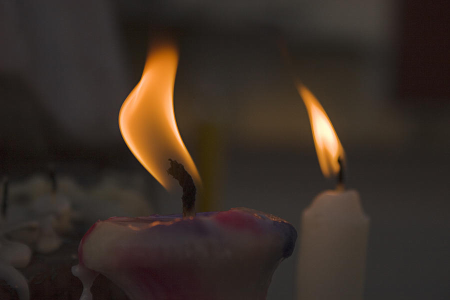 Candle Photograph - SKC 5448 The Light for Prayers by Sunil Kapadia
