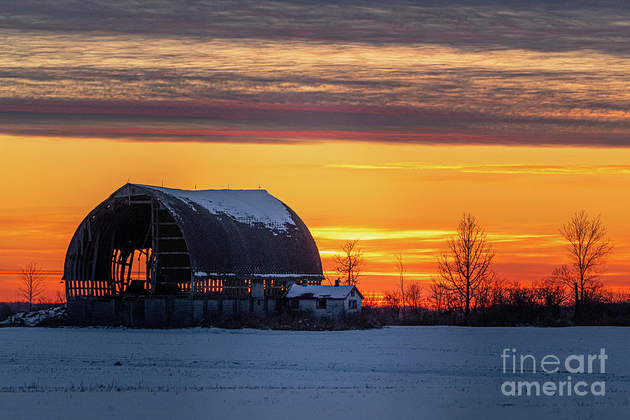 Skeletal Barn at Sunset Photograph by Amfmgirl Photography
