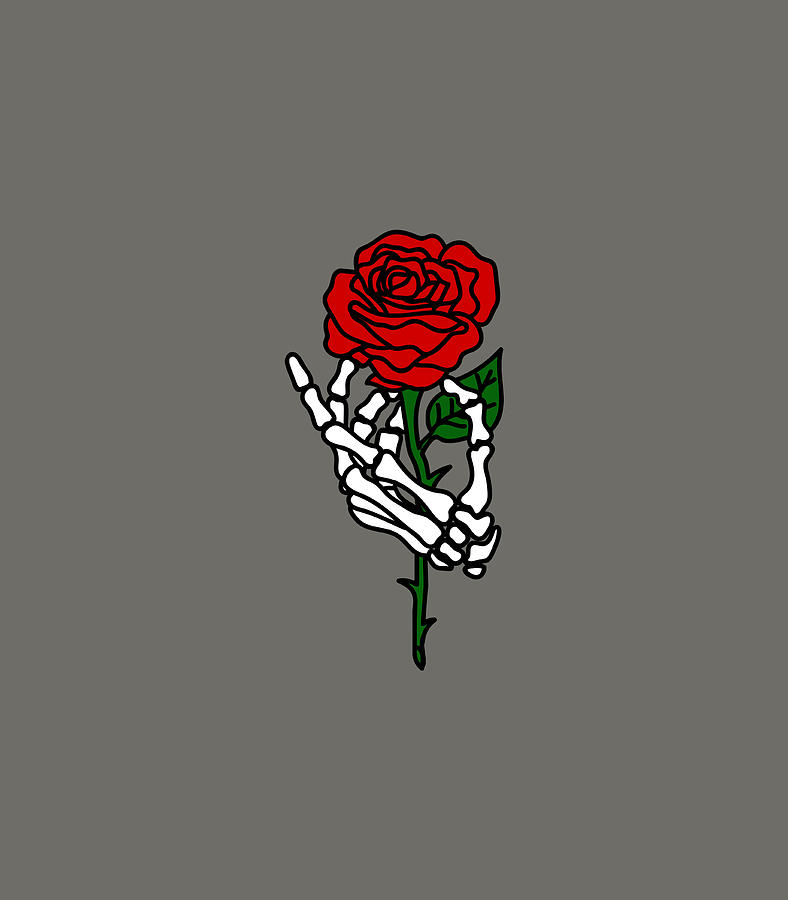 Illustration Of Tattoo Skeleton Hand Holding A Rose Background Vector  Illustration Stock Illustration  Download Image Now  iStock