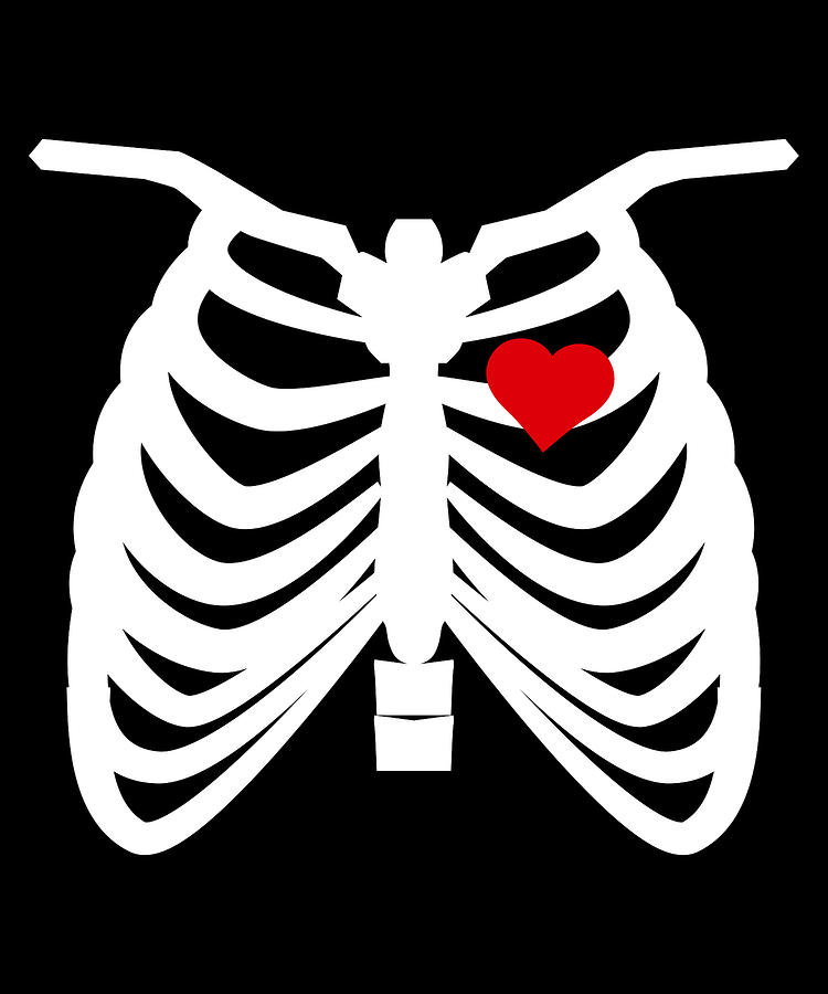Skeleton Ribcage Heart Digital Art by Jane Keeper - Pixels