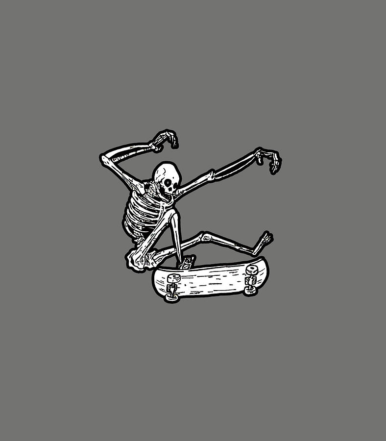 Skeleton Skater I Love Skating Cool Graphic Digital Art by Maclyz Katia ...