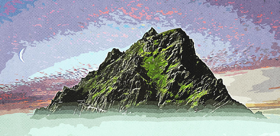 Nature Painting - Skellig Michael  , Vintage Travel Poster by Asar Studios by Celestial Images