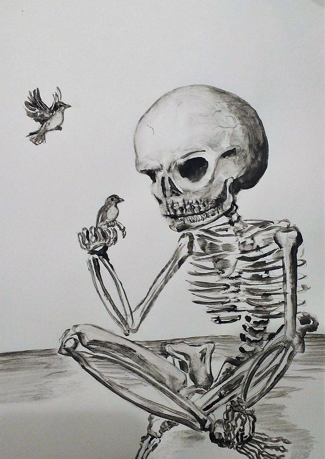 Skelly Drawing by Violet Jaffe